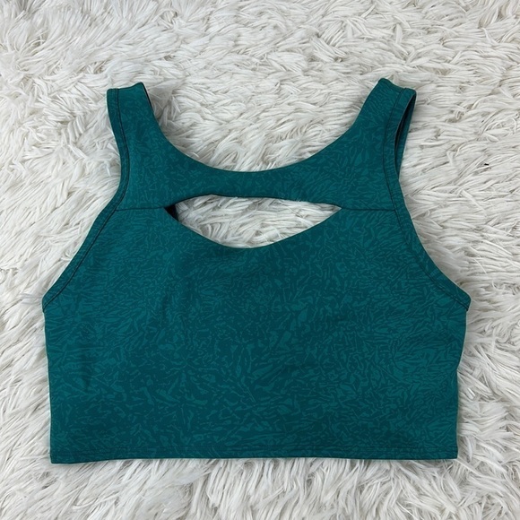Lululemon Everlux Cut-Out Train Bra *Medium Support, B/C Cups Crunch Teal Lagoon - Picture 1 of 5